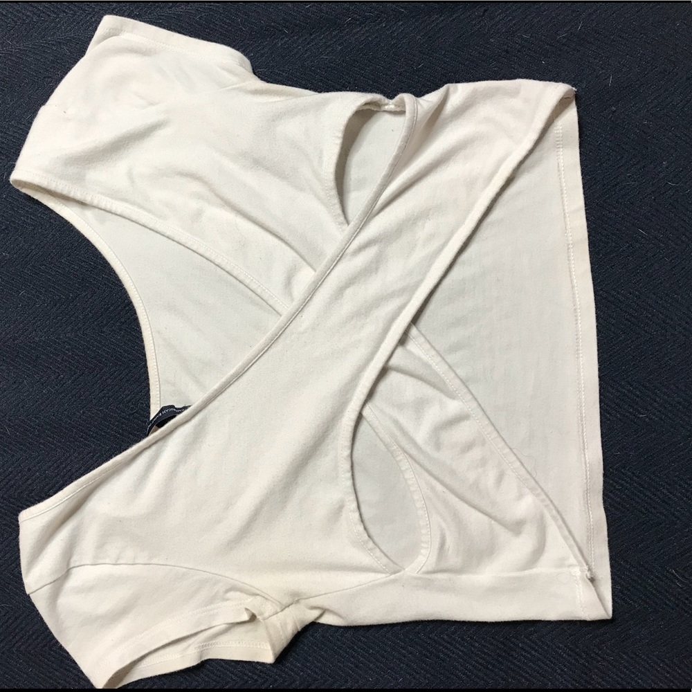 WHITE CROPPED TOP AMERICAN EAGLE
